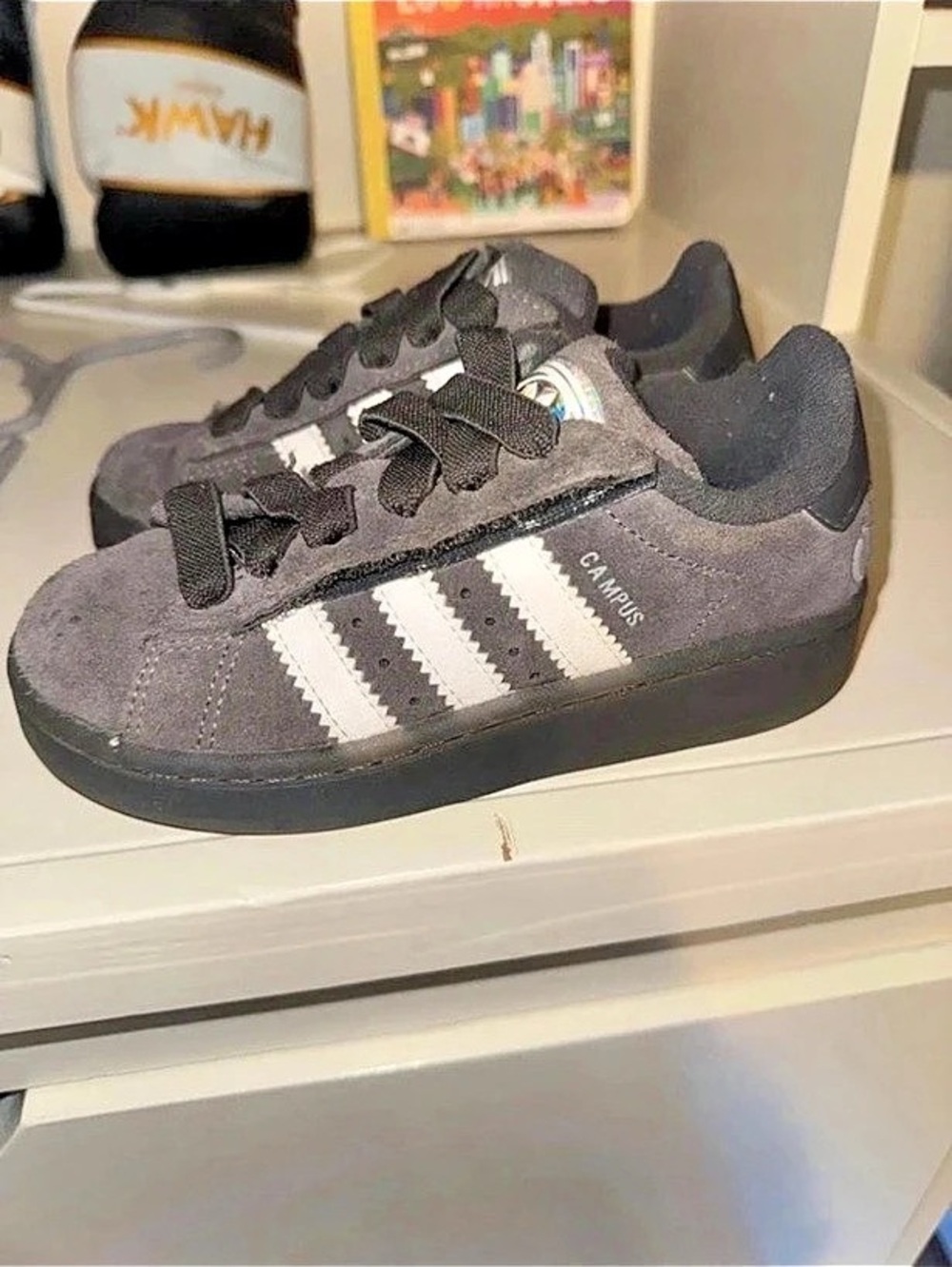 adidas Campus 00s LED Lights Comfort Closure Elastic Lace Shoes Kids Gray 12